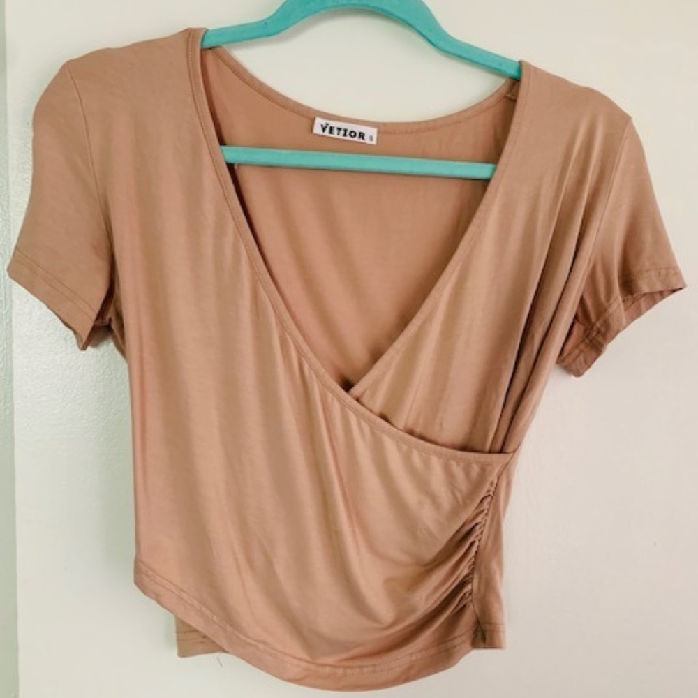 Women's Deep V Neck Short Sleeve Unique Slim Fit